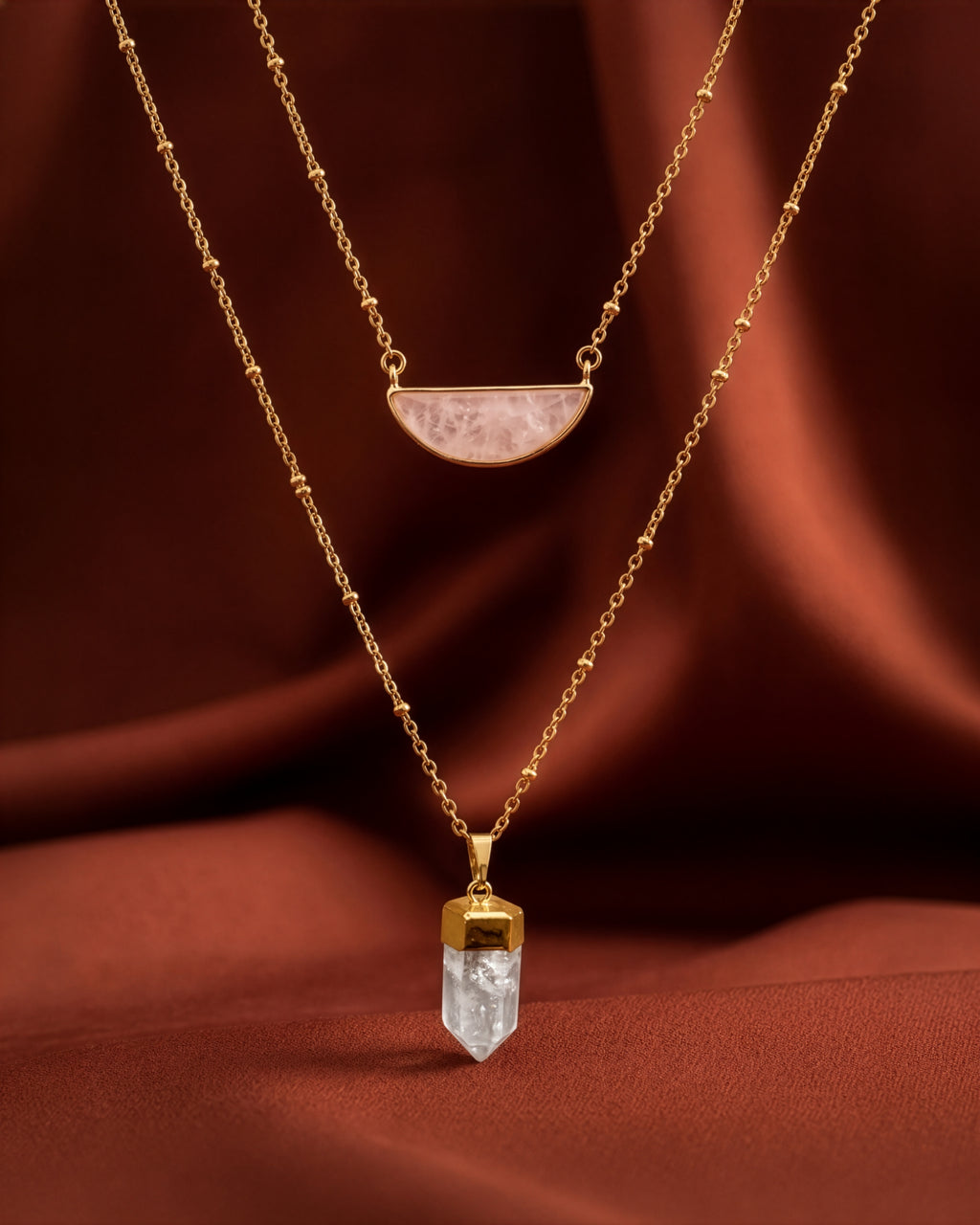 Collar Duo Cuarzo Cristal