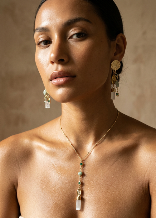 Aretes Largos de Selenita 
