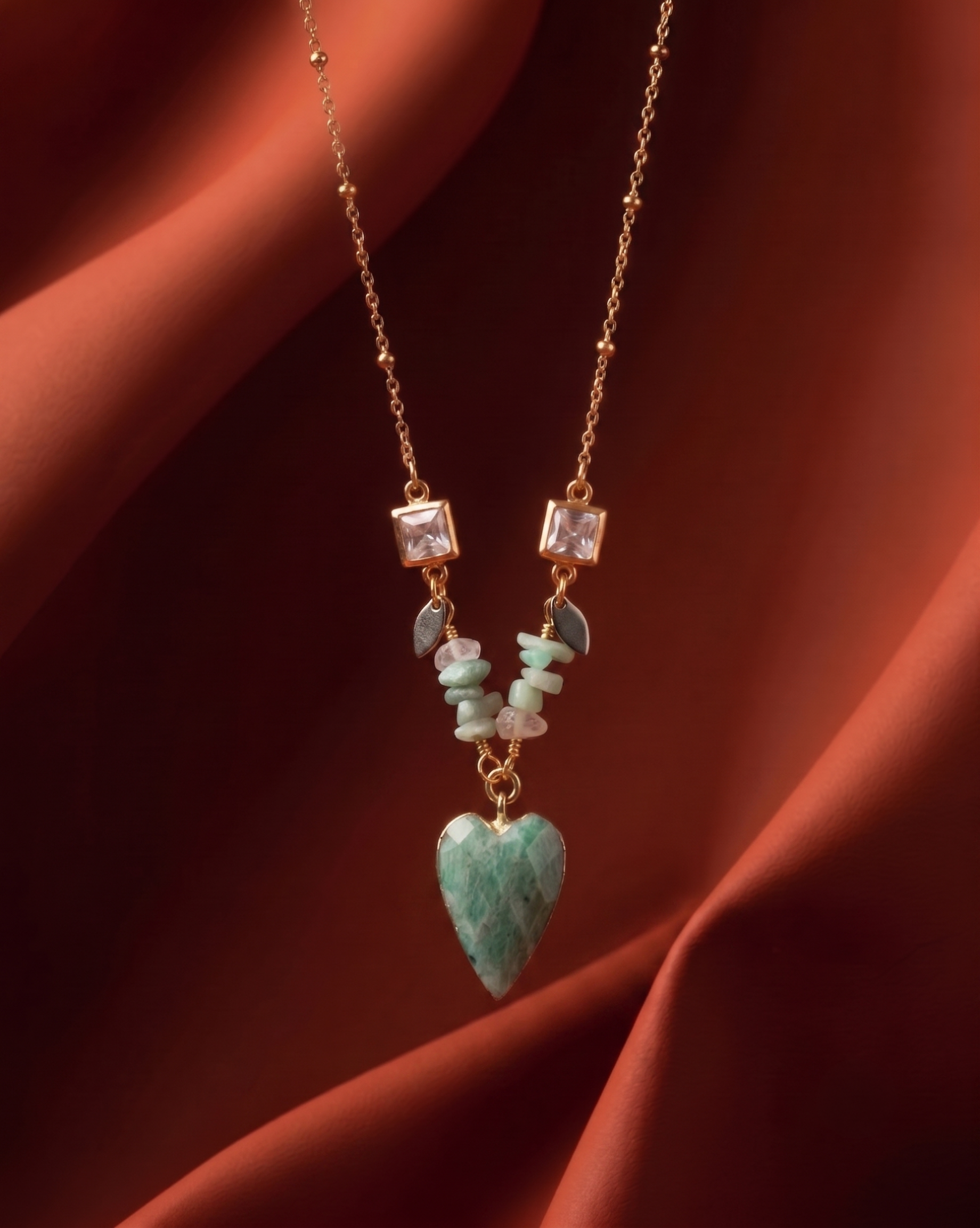 Collar Corazón de Amazonita