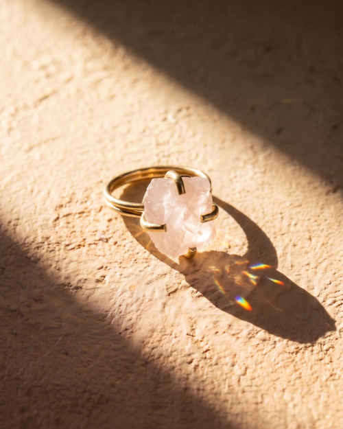 Anillo de Cuarzo Rosa