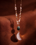 Collar Boho Luna Cuarzo Rosa